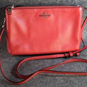 Coach Shoulder Bag Pink F38273 Pebbled Leather Tote Purse Handbag